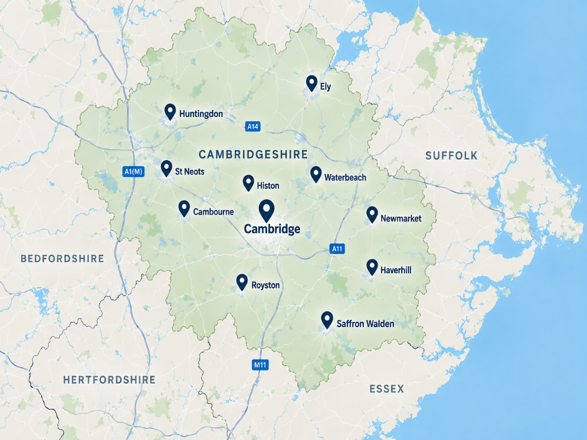 Cambridge Scaffolding Services Map